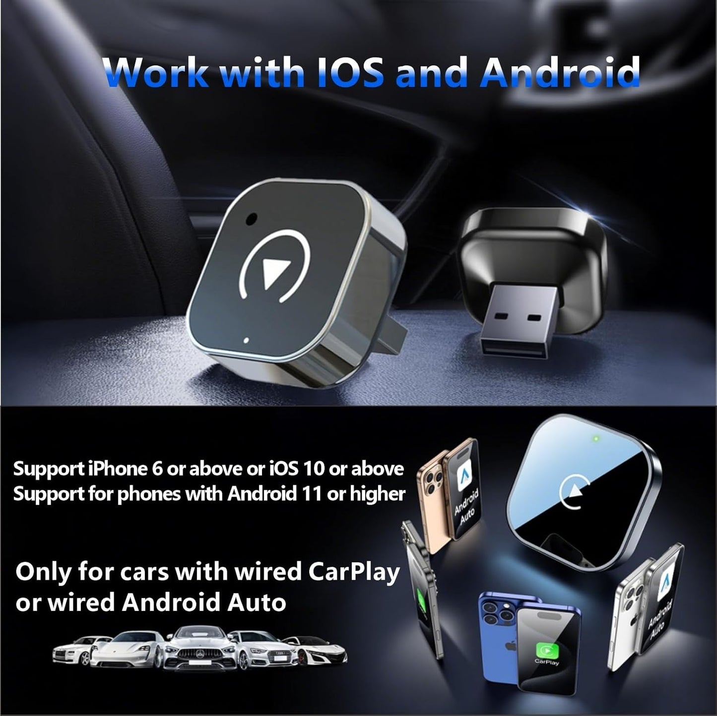 Adaptador inalámbrico CarPlay / Android Auto