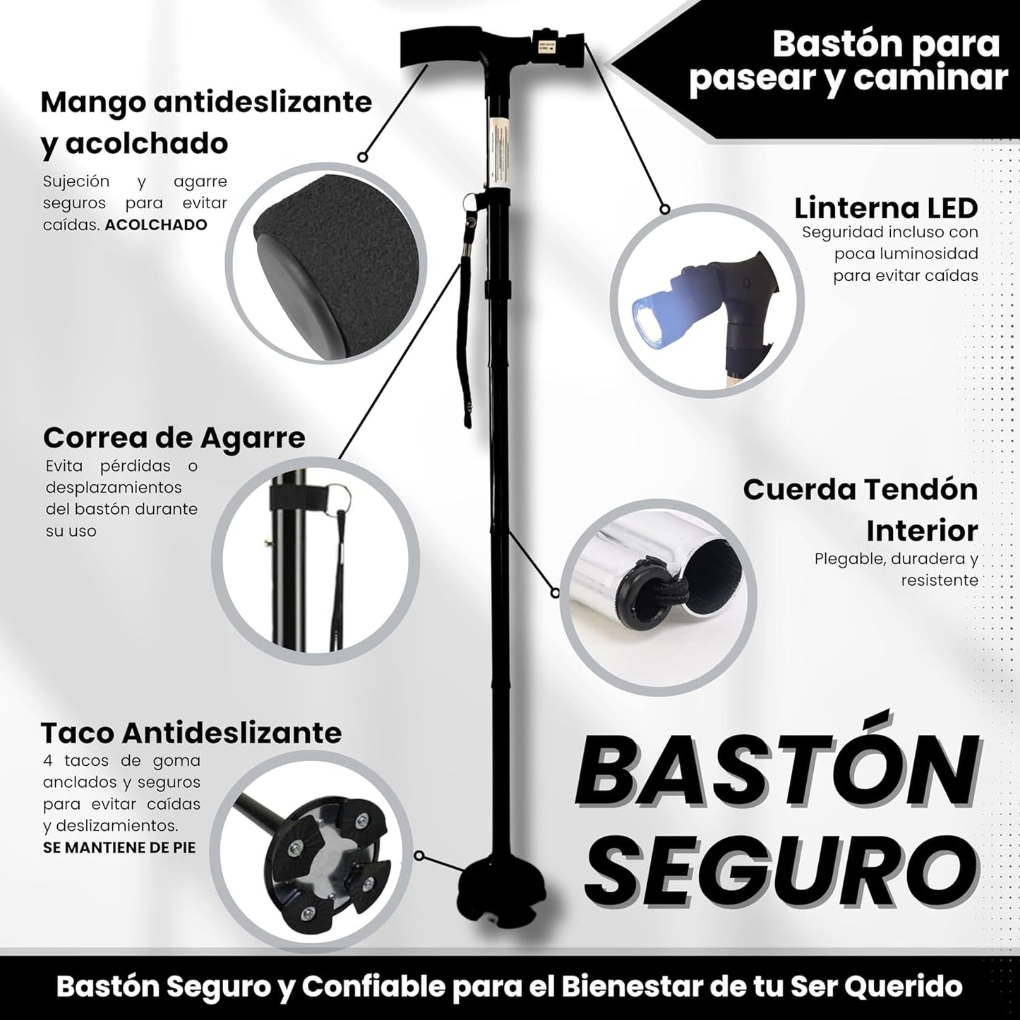 Caminax™: Devuélveles la seguridad y confianza al caminar (con Luz LED)