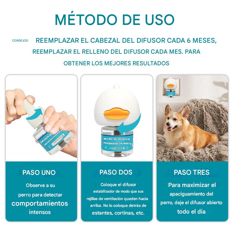 Difusor Antiestrés para Perros y Gatos (Solo en casa, Miedos, Ruidos fuertes, Adopción )