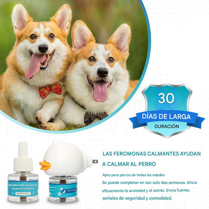 Difusor Antiestrés para Perros y Gatos (Solo en casa, Miedos, Ruidos fuertes, Adopción )