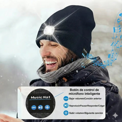 Gorro Bluetooth con Luz LED y auriculares inalámbricos