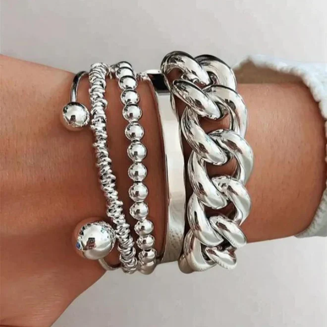 Juego de 5 pulseras elegantes